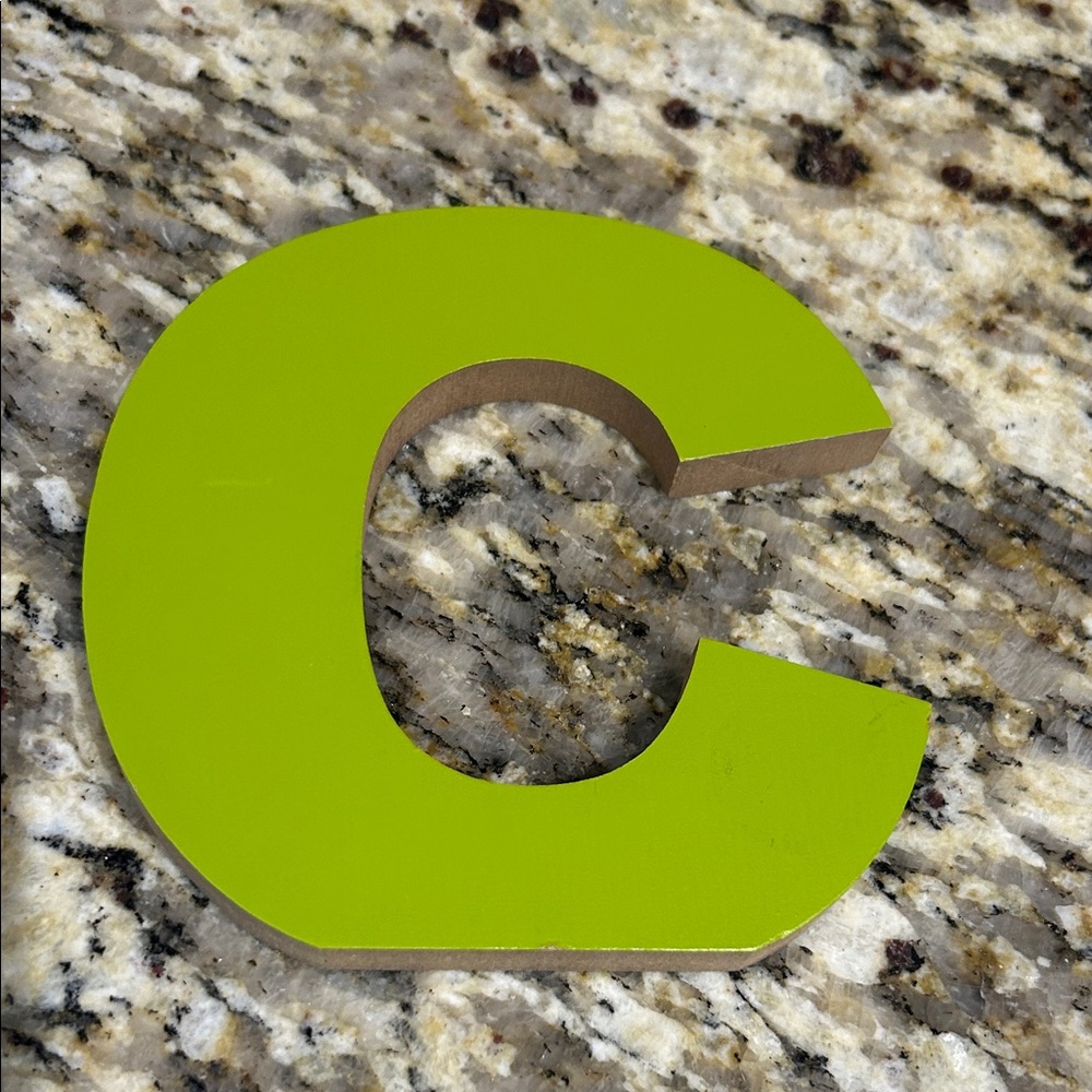 Small Green Wooden Letter C